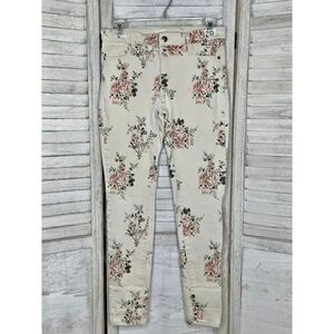 Taylor & Sage White Floral Skinny Jeans Size 7
